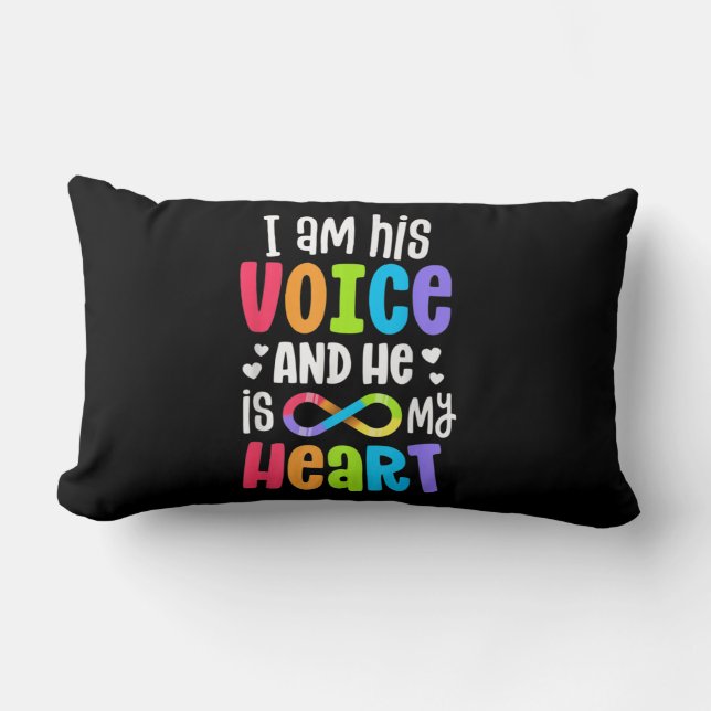Coussin Rectangle Je Suis Sa Voix Il Est Mon Coeur Sensibilisation s (Recto)