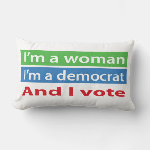 Coussin Rectangle Je suis une femme, je suis un Démocrate, et je