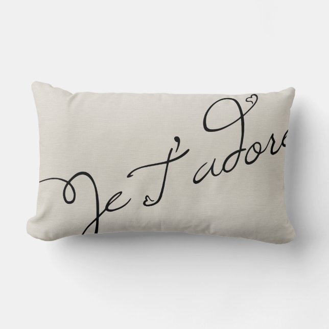 Coussin Rectangle Je T adore (Recto)