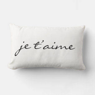 Coussin Rectangle Je t’aime Chic Black & White Lumbar Thon