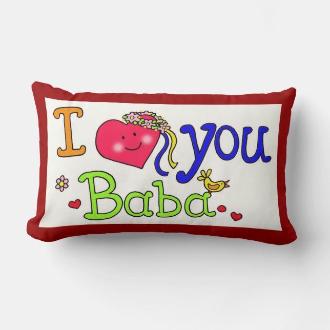 Coussin Rectangle Je t'aime baba (Recto)
