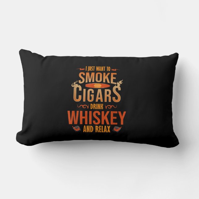 Coussin Rectangle Je Veux Juste Fumer Cigars Boire Whiskey Relax (Recto)