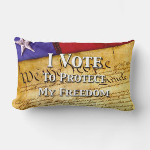Coussin Rectangle Je Vote Pour Protéger Ma Liberté
