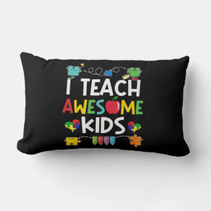 Coussin Rectangle J'enseigne Awesome Kids chemise puzzle Sensibilisa
