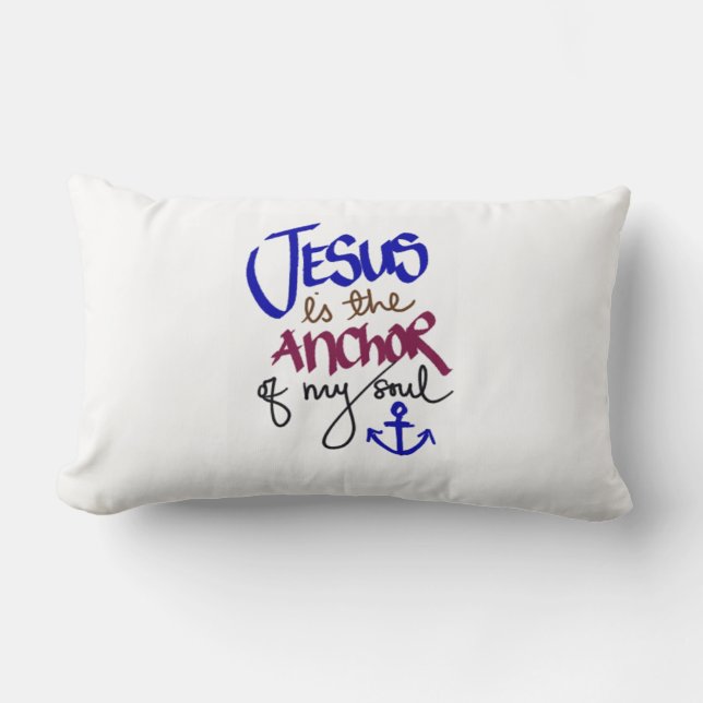 Coussin Rectangle Jésus est l'Ancre de My Soul Christian Home Cadeau (Recto)