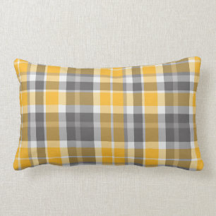 Coussin Rectangle Jet lombaire d'or de tartan