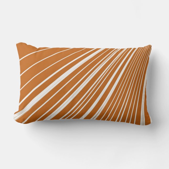 Coussin Rectangle Jeter Bande d'oreiller orange blanc (Recto)