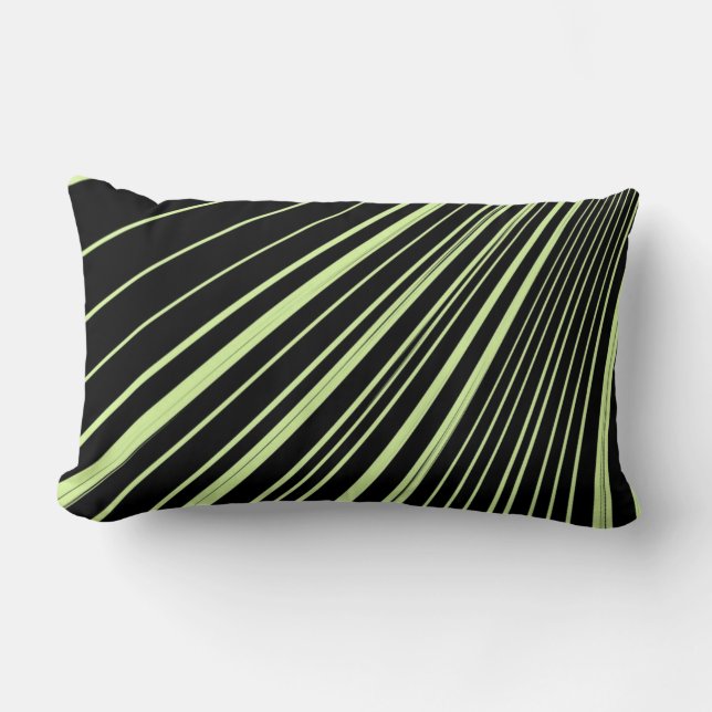 Coussin Rectangle Jeter Bande d'oreiller verte Noir (Recto)