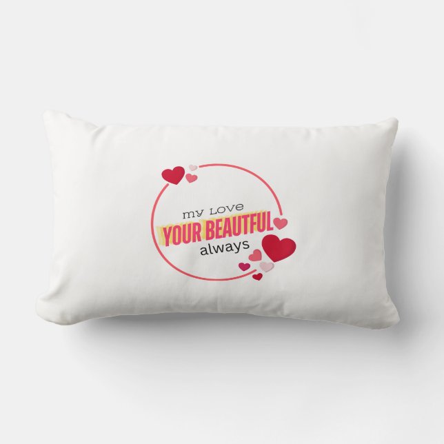 Coussin Rectangle Jeter l'oreiller avec un design d'amour élégant (Recto)