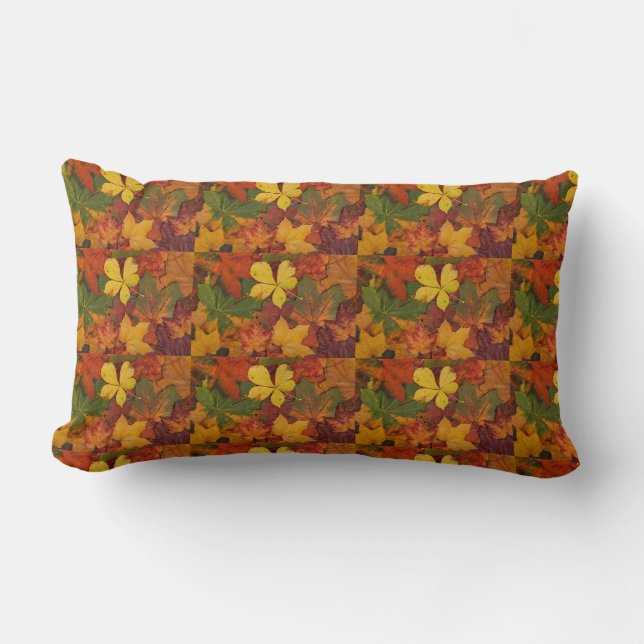 Coussin Rectangle Jeter l'oreiller "TOMBER/AUTOMNE/FEUILLES" (Recto)