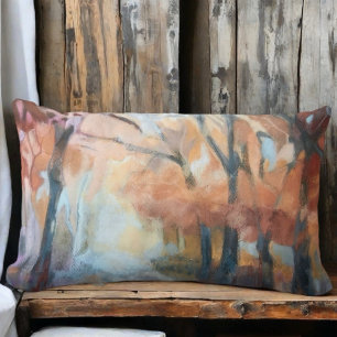 Coussin Rectangle Jeter Pillow moderne oranger jaune brun arbres