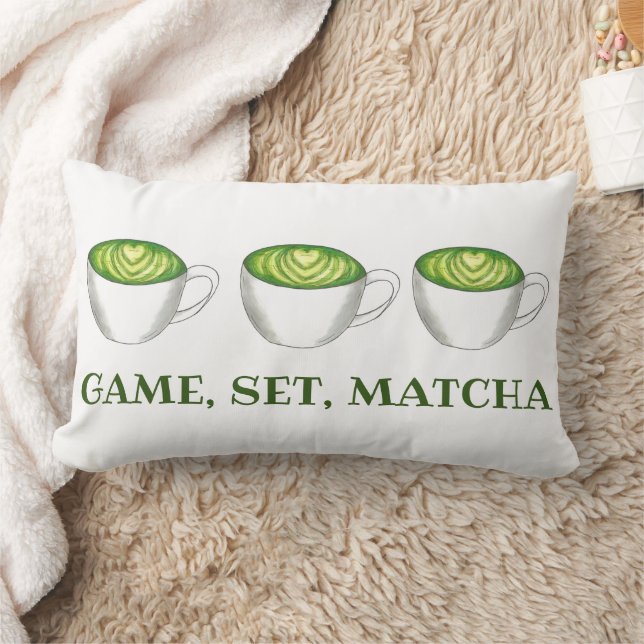 Coussin Rectangle Jeu Correspondance Matcha Green Tea Latte Foodie (Couverture)