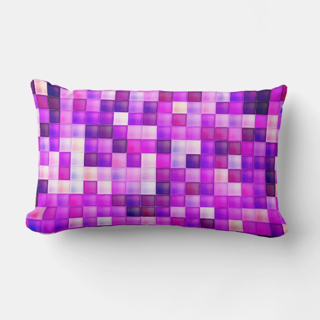 Coussin Rectangle Jeu vidéo Pixels Carré rose Motif (Recto)