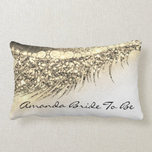 Coussin Rectangle Jeune mariée de Champagne de mèche de maquillage