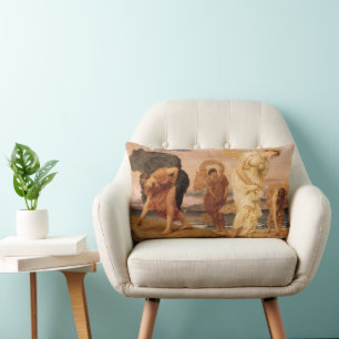 Coussin Rectangle Jeunes Filles grecques ramassant des galets de Lor