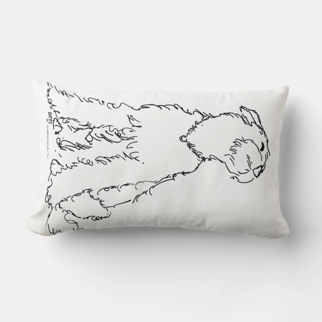 Coussin Rectangle Joie d'Airedale, Welsh ou Lakeland Terrier (Recto)