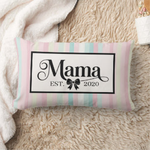 Coussin Rectangle Joli Cadeau Personnalisé Rose Pastel pour Maman
