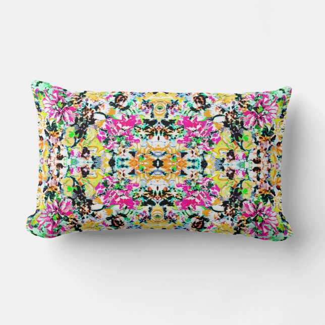 Coussin Rectangle Joli coloré abstrait floral (Recto)