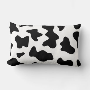 Coussin Rectangle joli imprimé noir et blanc de vaches laitières de