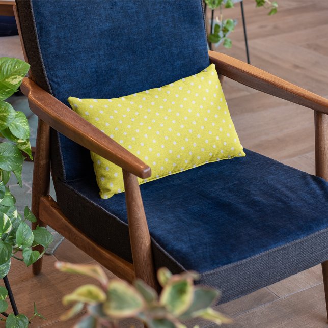 Coussin Rectangle Joli Motif Pois jaune (Créateur téléchargé)