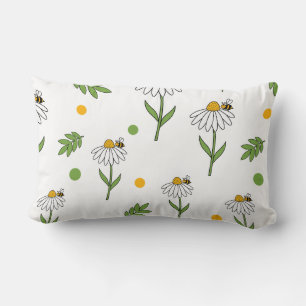 Coussin Rectangle Joli motif transparent de marguerite et d'abeille