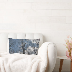 Coussin Rectangle Joli peuplier Tulipe Arbres Ciel Nuageux Lumbar