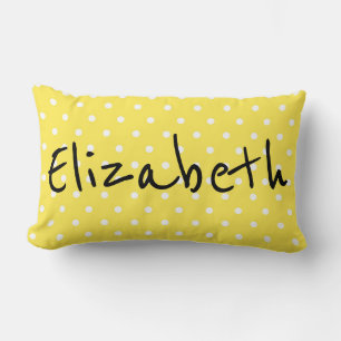 Coussin Rectangle Joli Pois Jaune