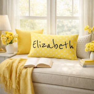 Coussin Rectangle Joli Pois Jaune