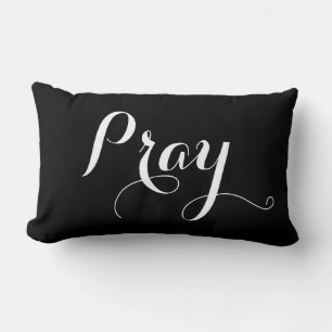 Coussin Rectangle joli PRAY en lettrage script