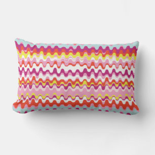 Coussin Rectangle Joli rose rouge rose abstrait motif vague