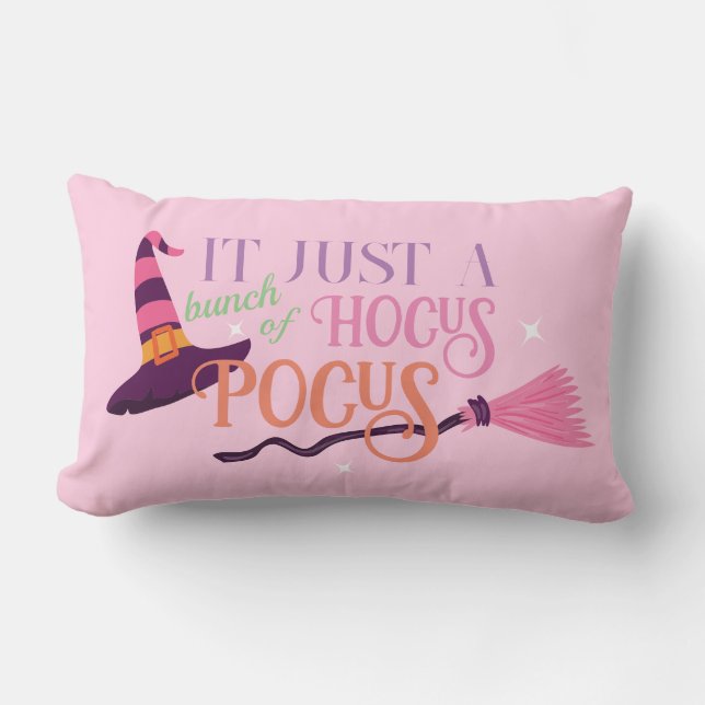Coussin Rectangle Jolie sorcière rose Hocus Pocus Halloween Casquett (Recto)