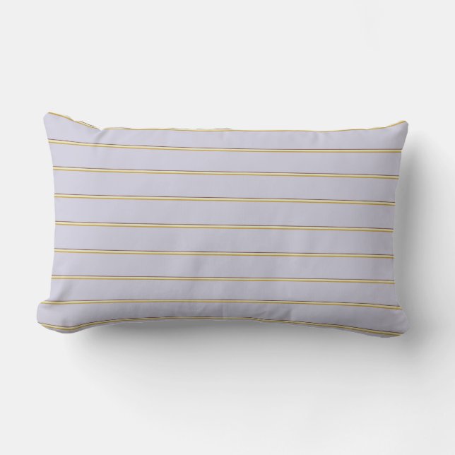 Coussin Rectangle Jolies bandes en couleurs naturelles sur lilas (Recto)