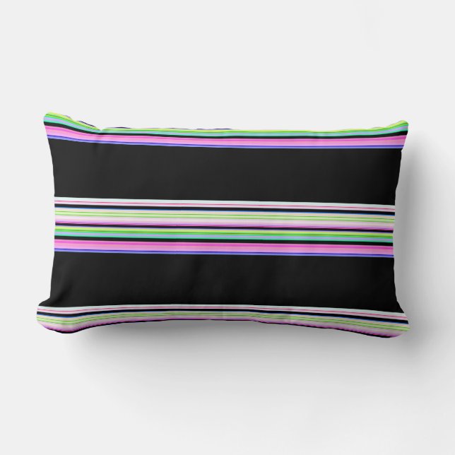 Coussin Rectangle Jolies bandes néon colorées (Recto)