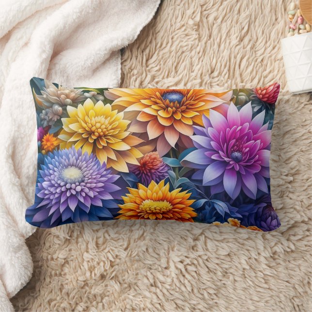 Coussin Rectangle Jolies Fleurs D'Art Ai Colorées (Couverture)