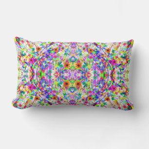 Coussin Rectangle Jolies fleurs magiques colorées d'été