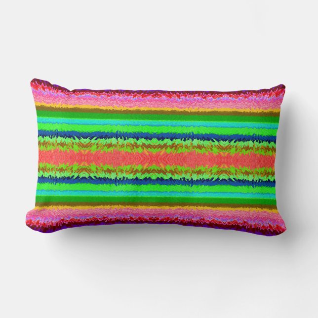 Coussin Rectangle Jolies lignes abstraites colorées  (Recto)