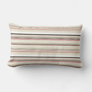 Coussin Rectangle Jolies rayures blanches rouges vintage