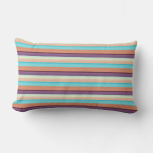 Coussin Rectangle Jolies rayures bleues marron