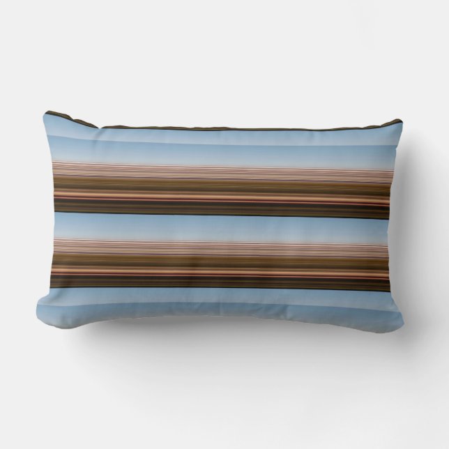 Coussin Rectangle Jolies rayures bleues marron vintage (Recto)