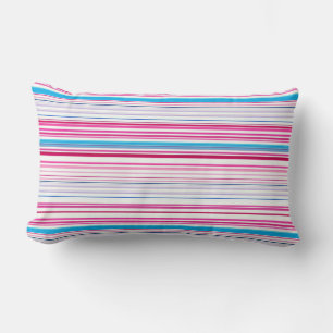 Coussin Rectangle Jolies rayures bleues roses