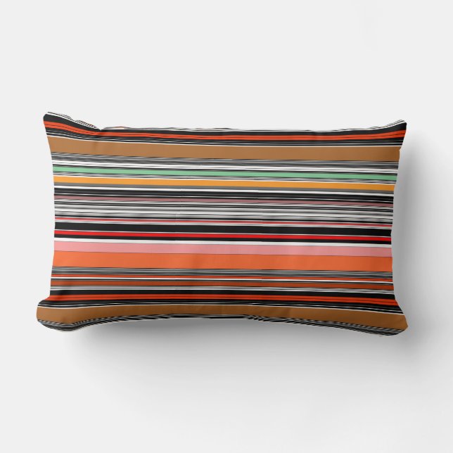 Coussin Rectangle Jolies rayures colorées (Recto)