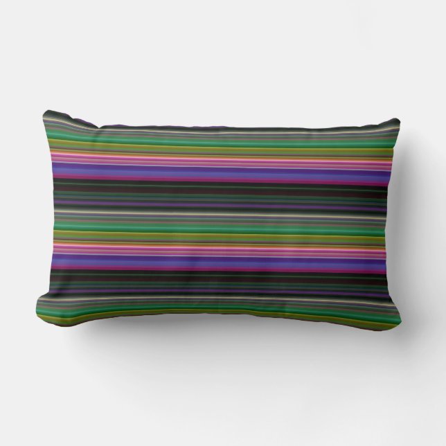 Coussin Rectangle Jolies rayures colorées rétro (Recto)