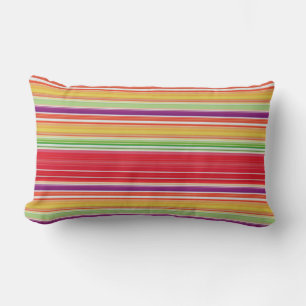Coussin Rectangle Jolies rayures colorées rouges