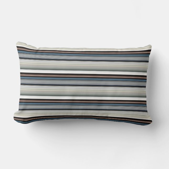 Coussin Rectangle Jolies rayures grises et blanches (Recto)