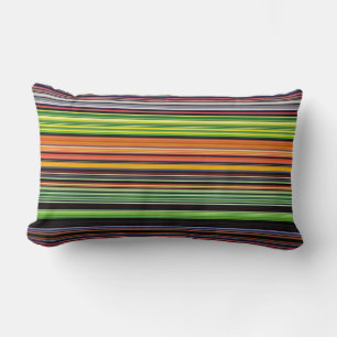 Coussin Rectangle Jolies rayures noires colorées