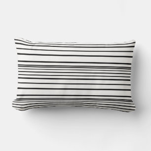 Coussin Rectangle Jolies rayures noires et blanches