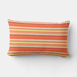 Coussin Rectangle Jolies rayures orange rouge 