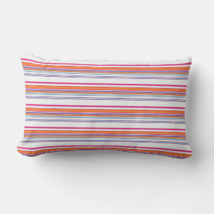Coussin Rectangle Jolies rayures rose orange