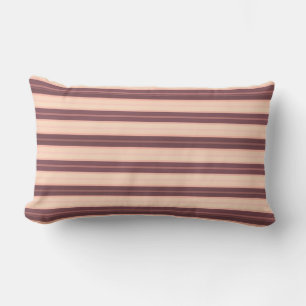 Coussin Rectangle Jolies rayures roses marron