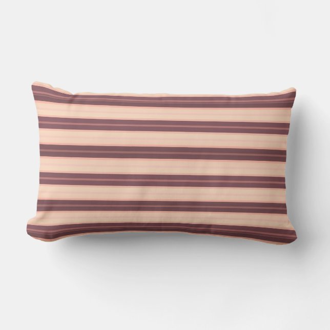 Coussin Rectangle Jolies rayures roses marron (Recto)